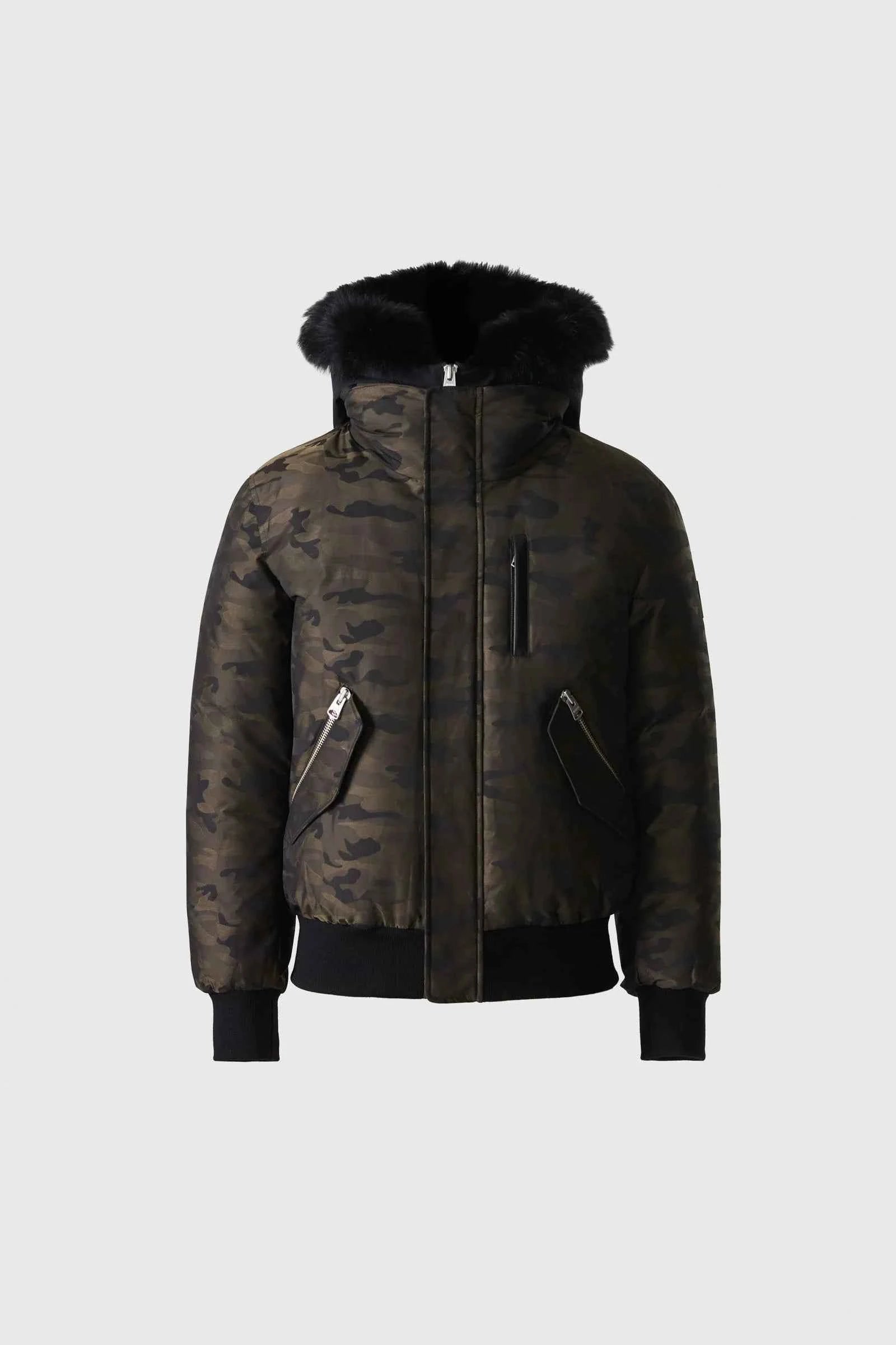 MACKAGE Dixon-JCZ 2-in-1 Camo Down Bomber with Shearling-Lined Hood