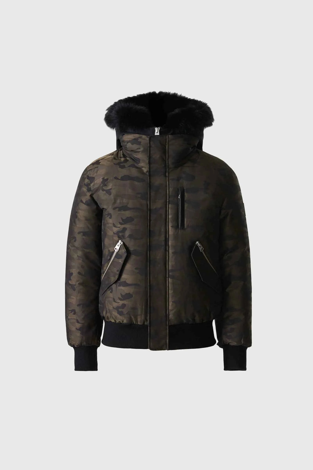 MACKAGE Dixon-JCZ 2-in-1 Camo Down Bomber with Shearling-Lined Hood