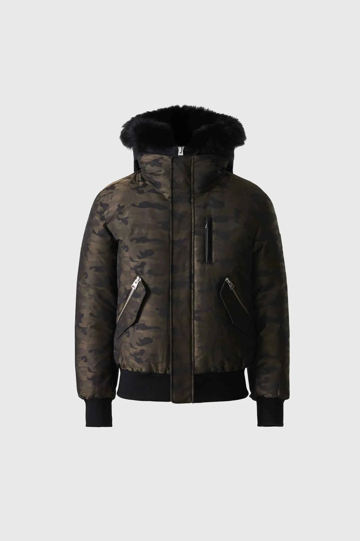 MACKAGE Dixon-JCZ 2-in-1 Camo Down Bomber with Shearling-Lined Hood