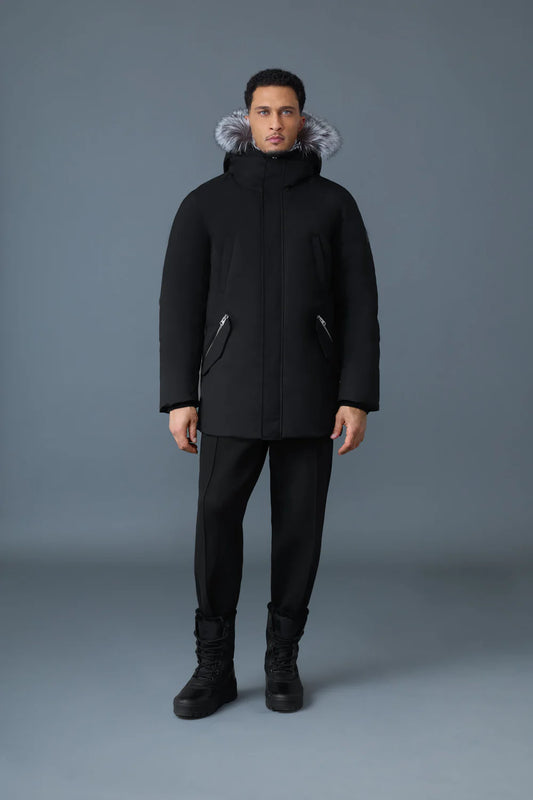 MACKAGE Dixon-X 2-in-1 Nordic Tech Down Bomber with Silver Fox Fur