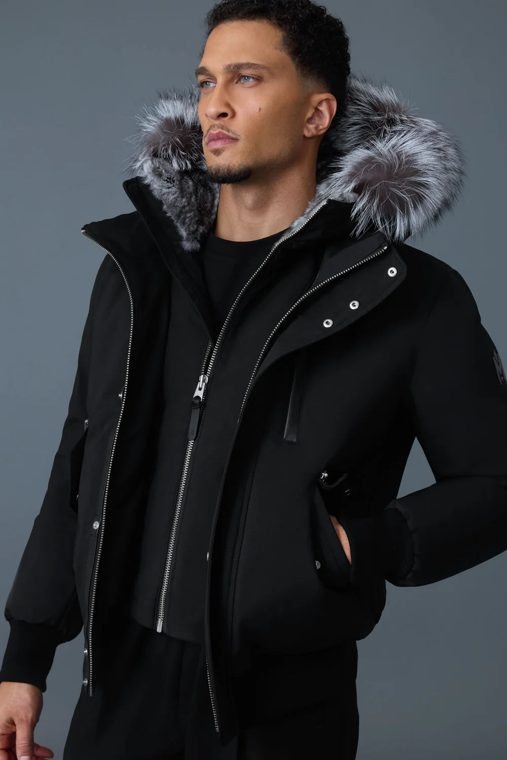 MACKAGE Dixon-X 2-in-1 Nordic Tech Down Bomber with Silver Fox Fur - Gravity NYC