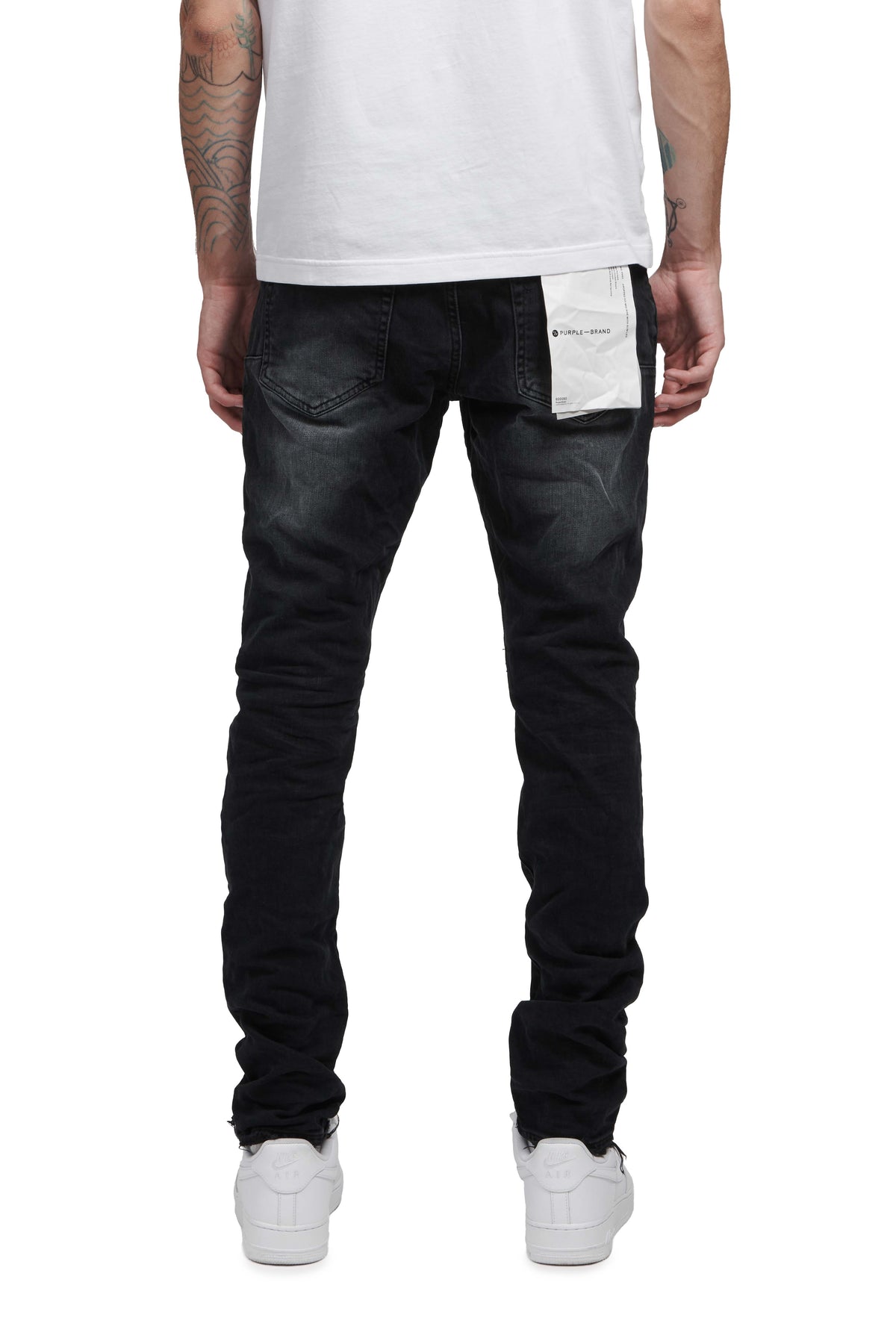PURPLE BRAND P002 Black Repair Jeans