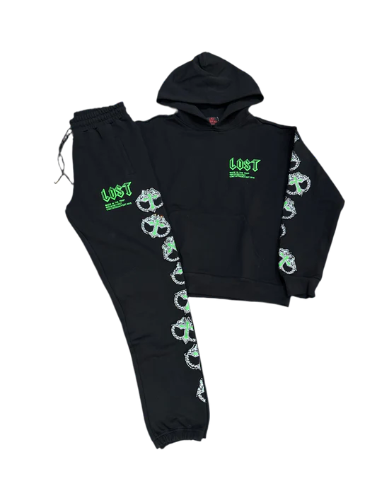 LOST INTRICACY Made in the Trap Sweatsuit Set Lime Green