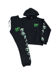 LOST INTRICACY Made in the Trap Sweatsuit Set Lime Green