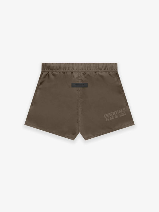 FEAR OF GOD Essentials Nylon Running Shorts Wood - Gravity NYC