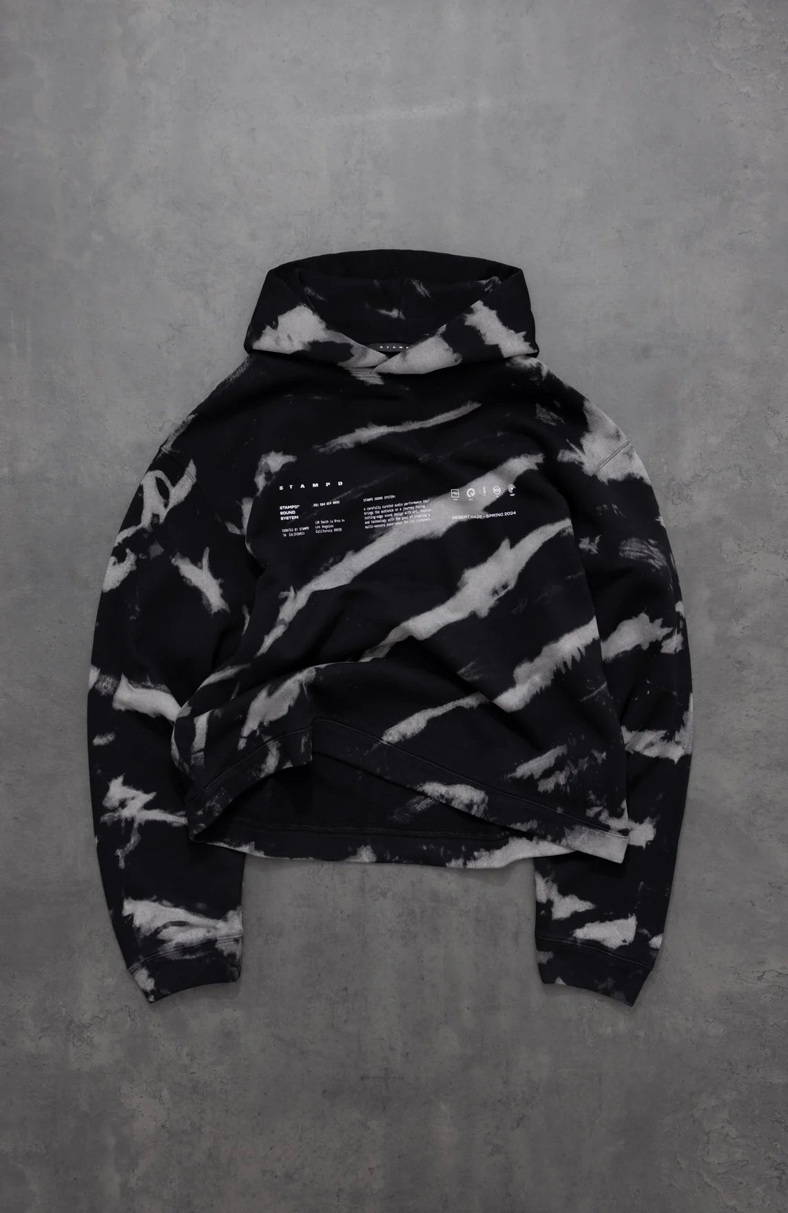 STAMPD Sound System Tie Dye Cropped Hoodie