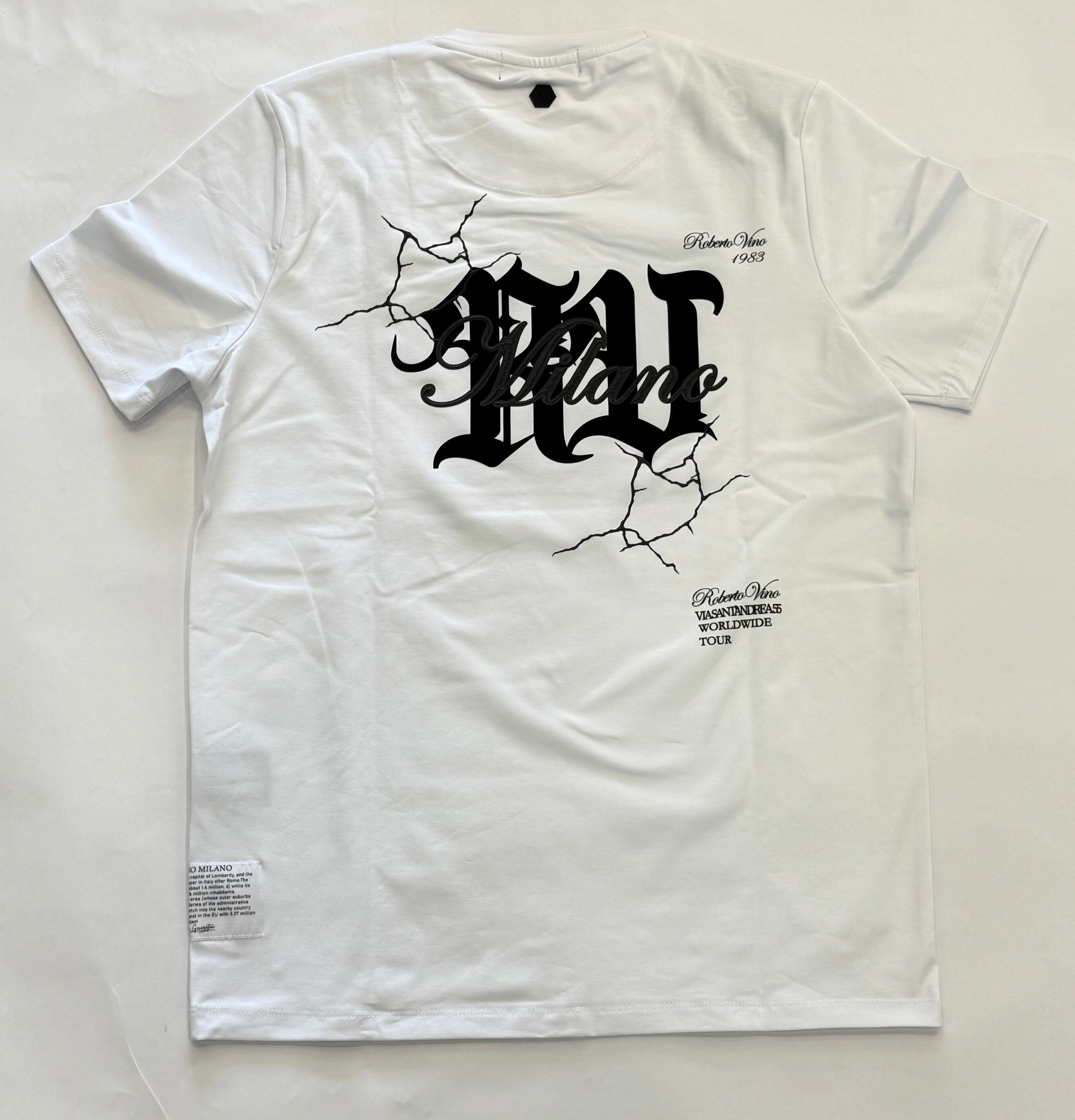 ROBERTO VINO RV Cracks Tee White - Gravity NYC