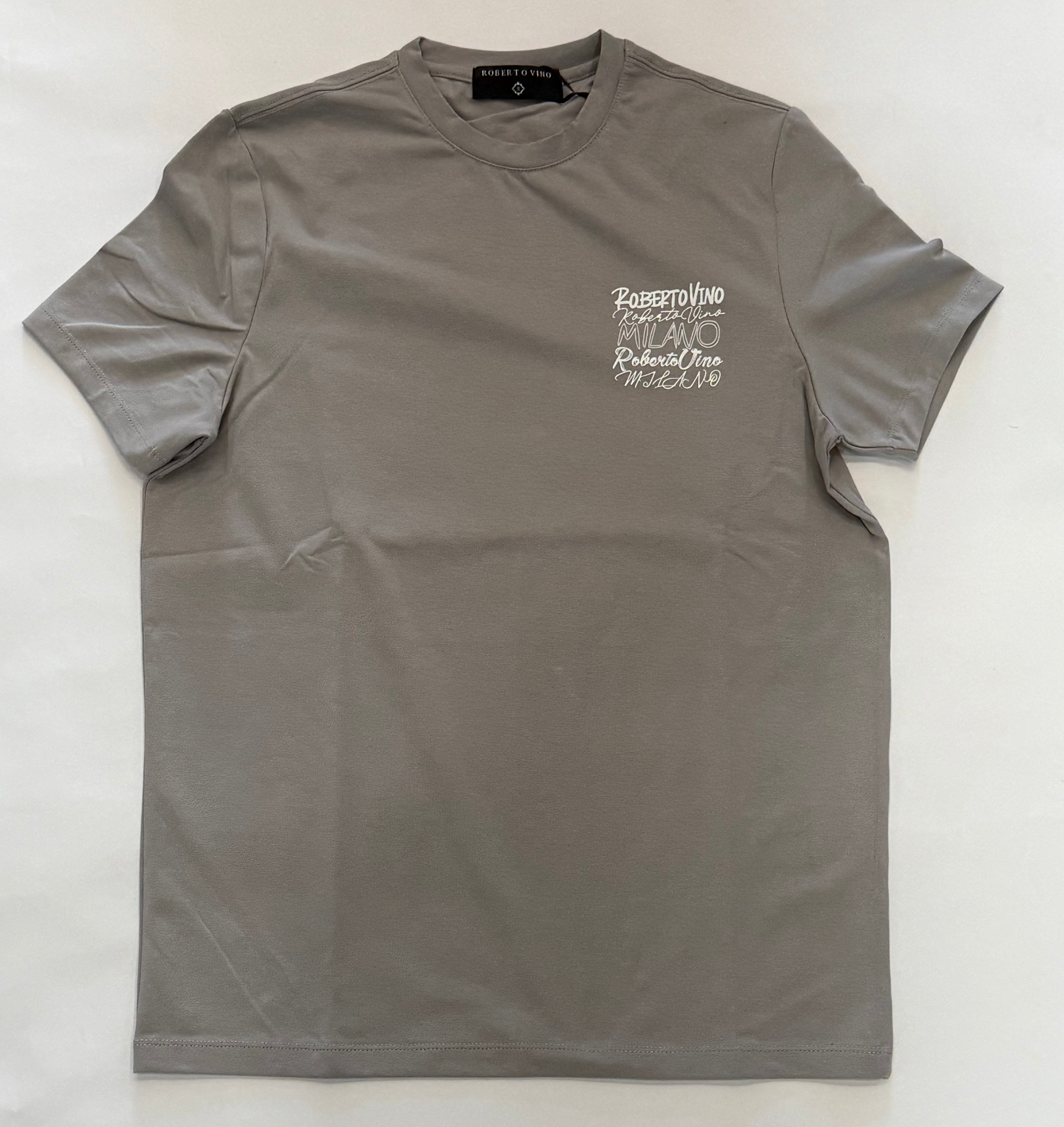 ROBERTO VINO Big Writing Tee Grey - Gravity NYC