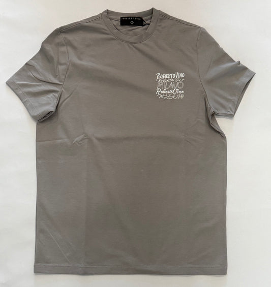 ROBERTO VINO Big Writing Tee Grey - Gravity NYC