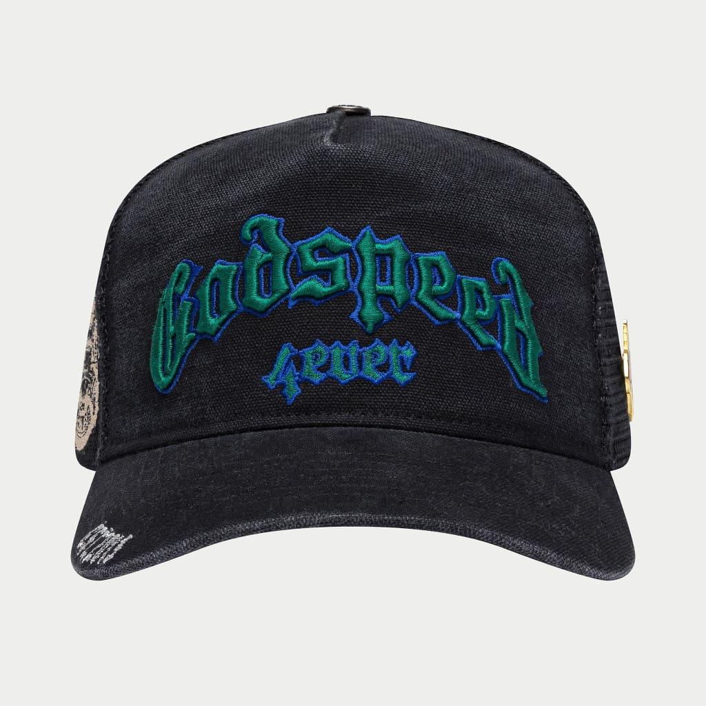 GODSPEED Forever Trucker Hat (Black Washed/Green) Gravity NYC