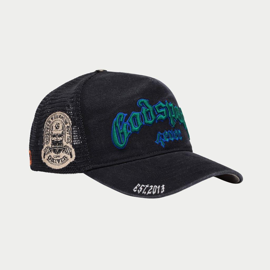 GODSPEED Forever Trucker Hat (Black Washed/Green) Gravity NYC