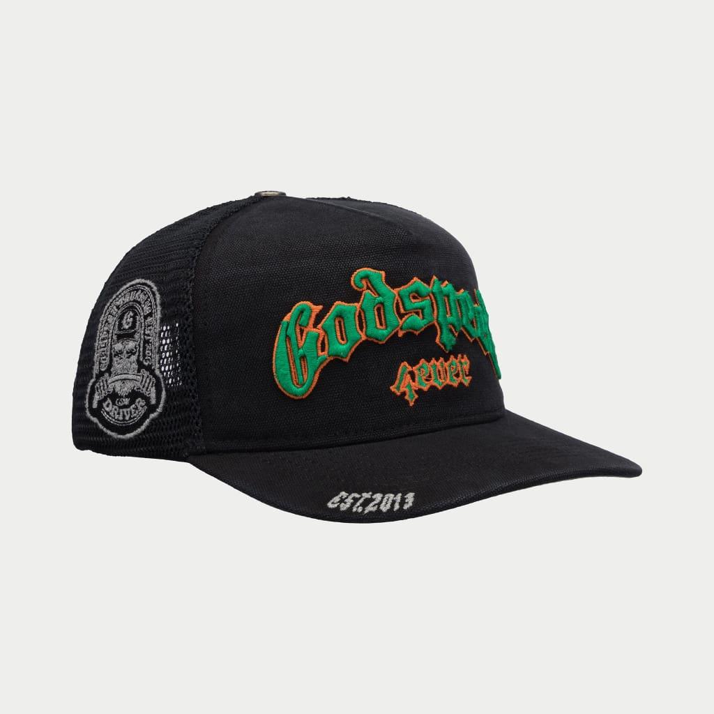 GODSPEED Forever Trucker Hat (Vintage Black/Green/Orange) Gravity NYC