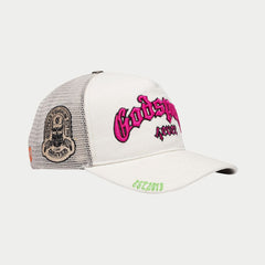 GODSPEED Forever Trucker Hat (White/Fuchsia) Gravity NYC