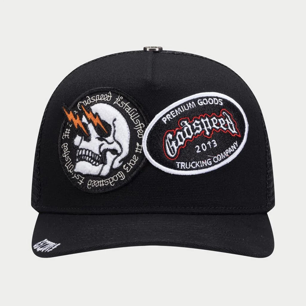 GODSPEED GS Dual Patch Trucker Hat (Black) Gravity NYC