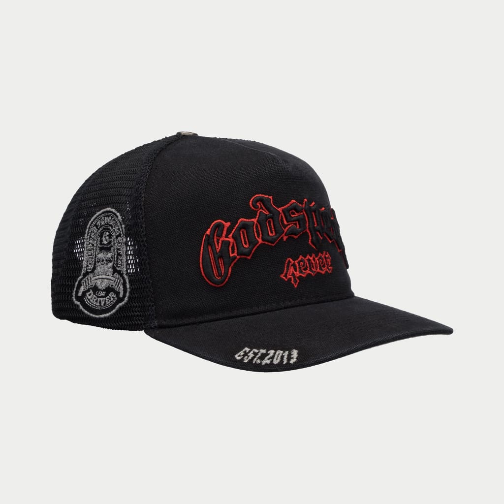 GODSPEED GS Forever Trucker Hat Black/Red Gravity NYC