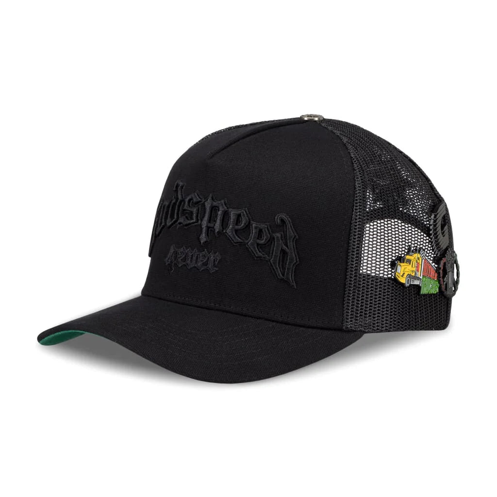 GODSPEED GS Forever Trucker Hat Black on Black Gravity NYC