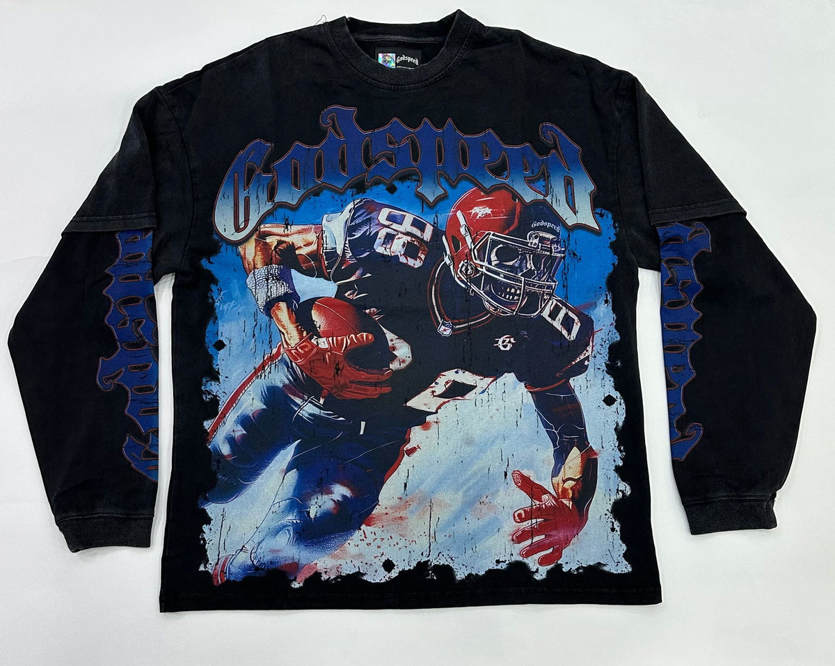 GODSPEED Endzone Dual Long Sleeve T-Shirt (Black Wash GODSPEED Endzone Dual Long Sleeve T-Shirt (Black Wash