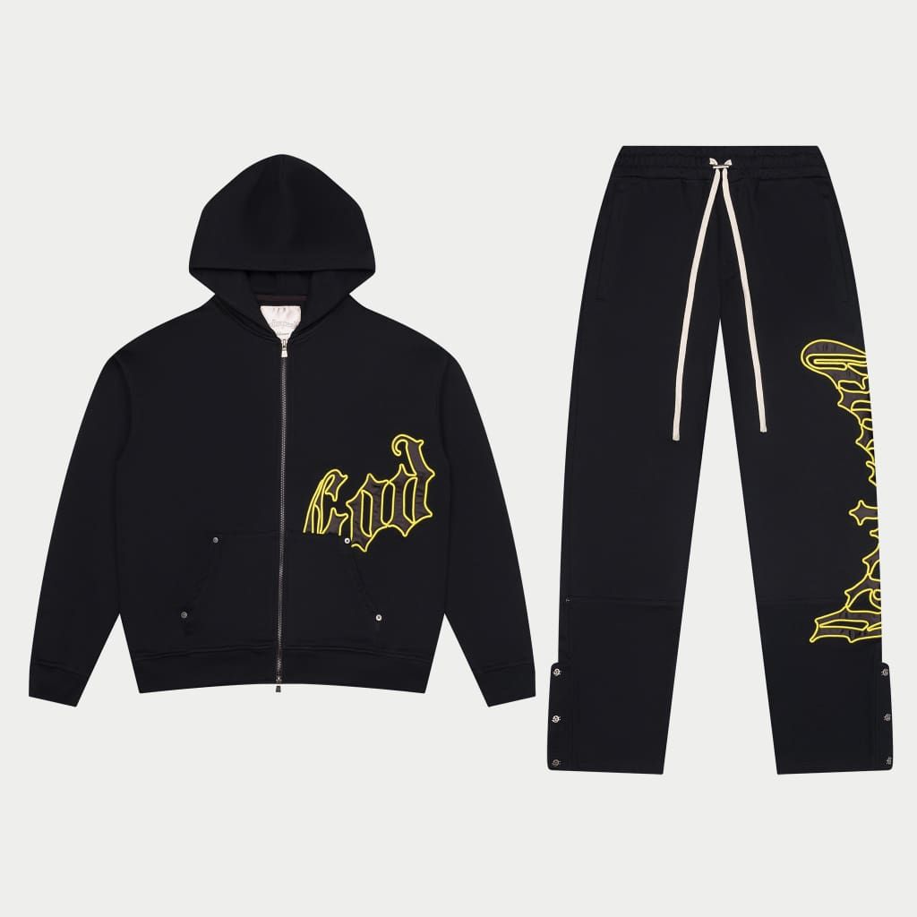 GODSPEED OG Logo V2 Sweatsuit Set (Black/Yellow)