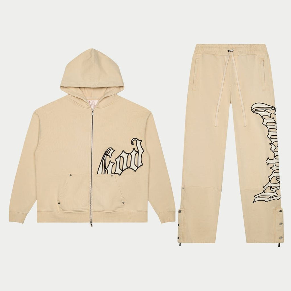 GODSPEED OG Logo V2 Sweatsuit Set (Creme/Bone) - Gravity NYC