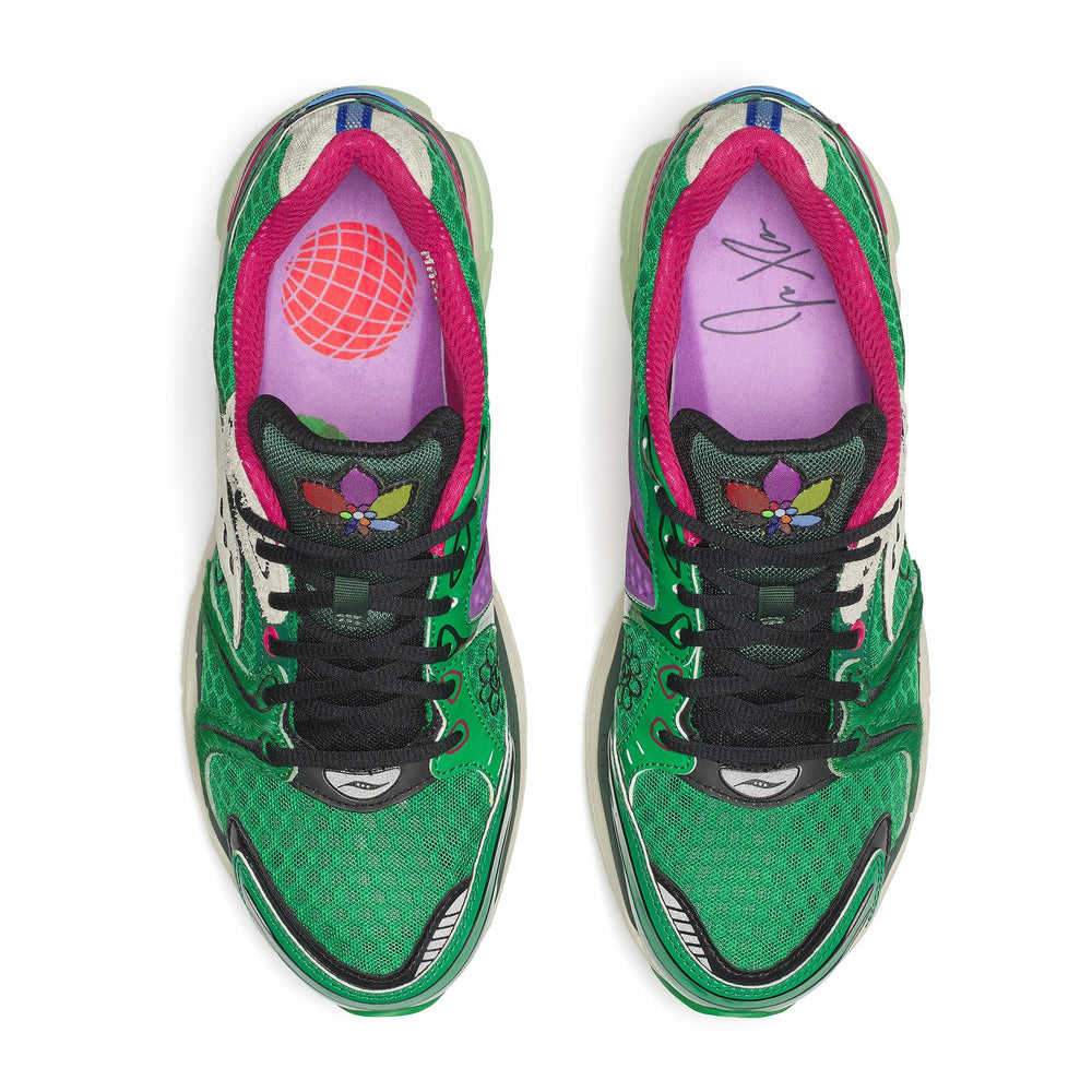 SAUCONY x Jae Tips ProGrid Triumph 4 Sneakers 'Sugar Maple' Fern/Fern - Gravity NYC