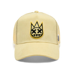 CULT OF INDIVIDUALITY Clean Logo Mesh Back Trucker in Banana - Gravity NYC