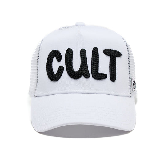 CULT OF INDIVIDUALITY Cult Chain Logo Hat in White Gravity NYC