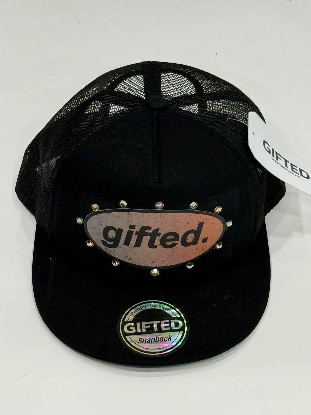 EVERYONE IS GIFTED Rhinestone Hat (Black) - Gravity NYC