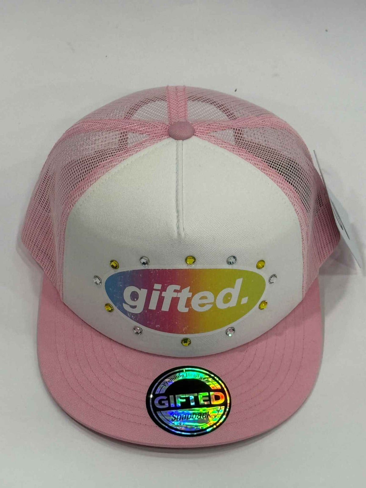 EVERYONE IS GIFTED Rhinestone Hat (Pink) - Gravity NYC