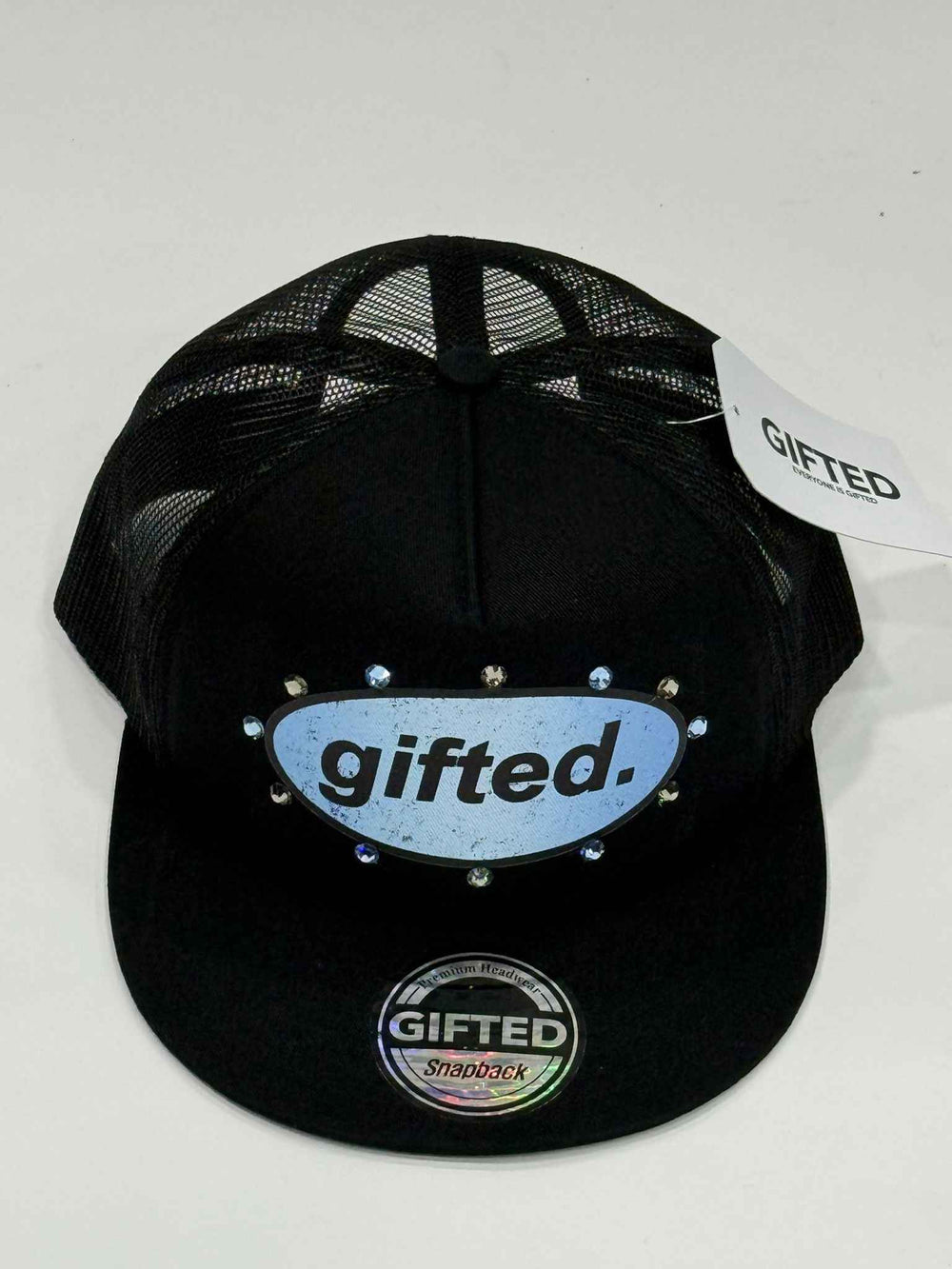 EVERYONE IS GIFTED Rhinestone Hat (Black) - Gravity NYC