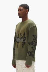 PURPLE BRAND M1070 Gothic Flames Waffle Knit Shirt - Gravity NYC