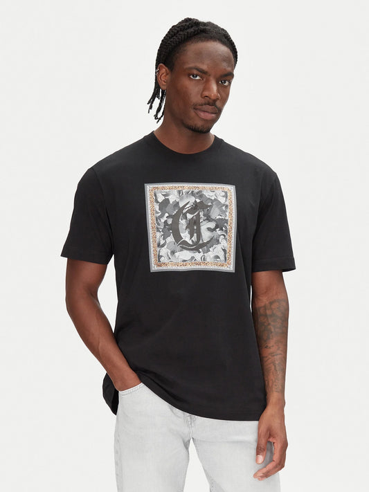 JUST CAVALLI FOULARD COTTON T-SHIRT