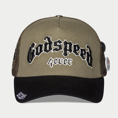 GODSPEED GS Forever Trucker Hat (Olive/Black) - Gravity NYC