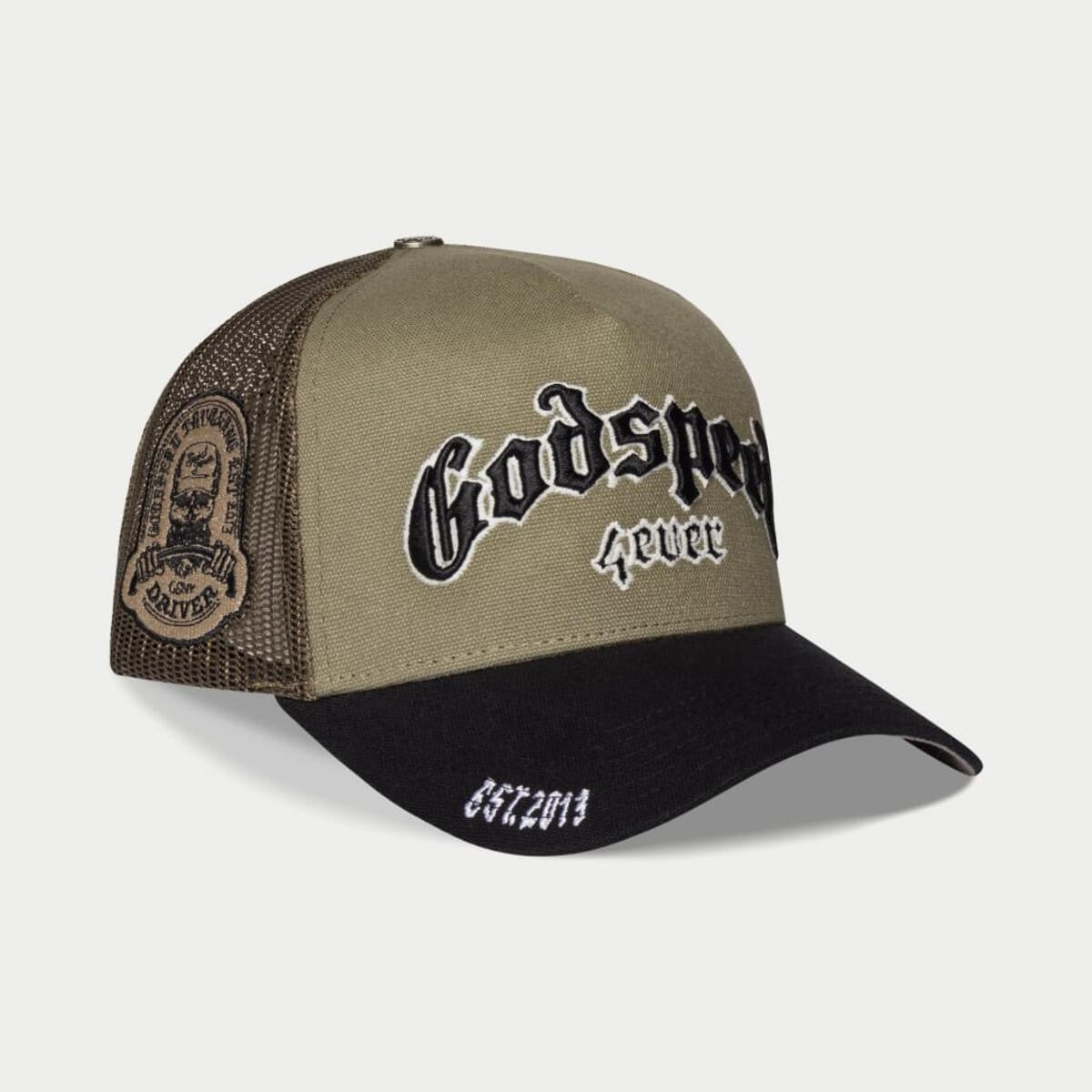 GODSPEED GS Forever Trucker Hat (Olive/Black) - Gravity NYC