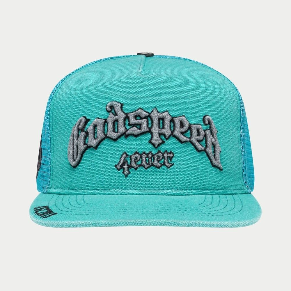 GODSPEED GS Forever Trucker Hat (Teal Washed) - Gravity NYC