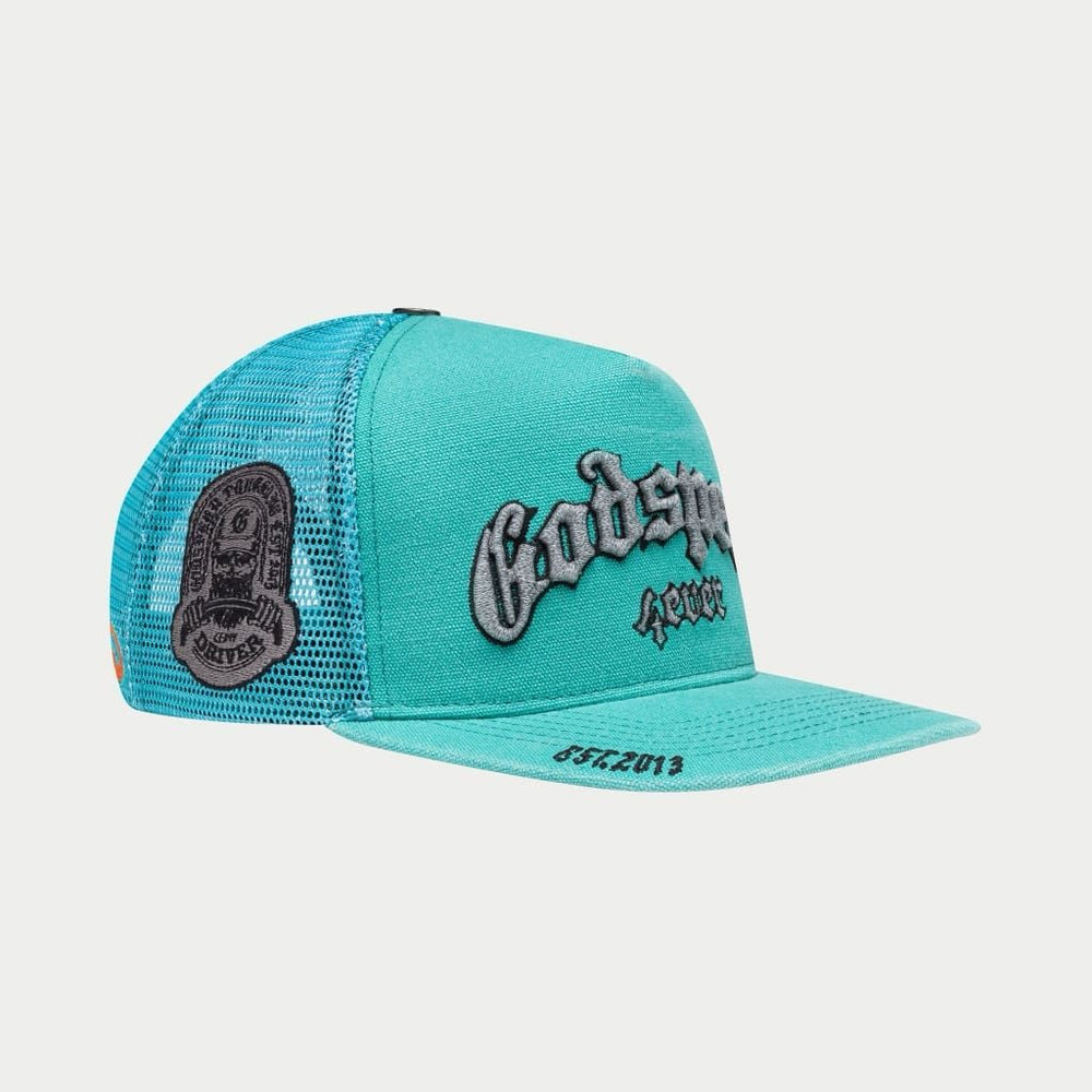 GODSPEED GS Forever Trucker Hat (Teal Washed) - Gravity NYC