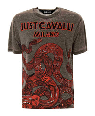 JUST CAVALLI SNAKE BURNOUT T-Shirt