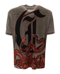 JUST CAVALLI SNAKE BURNOUT T-Shirt