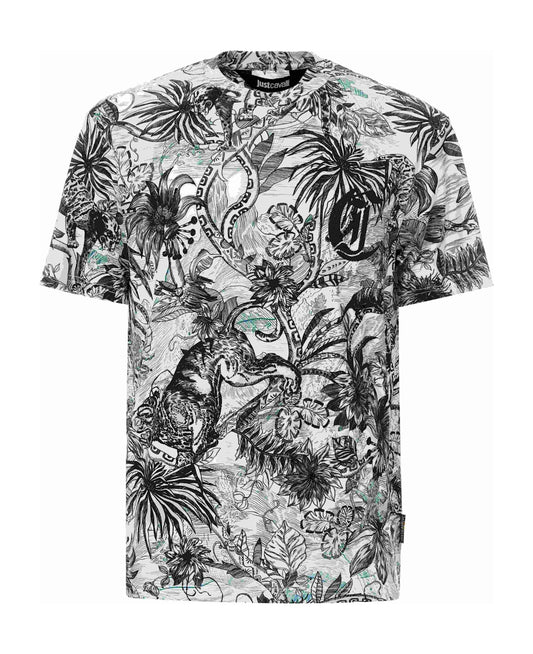 JUST CAVALLI Allover CJ Embroidery T-Shirt