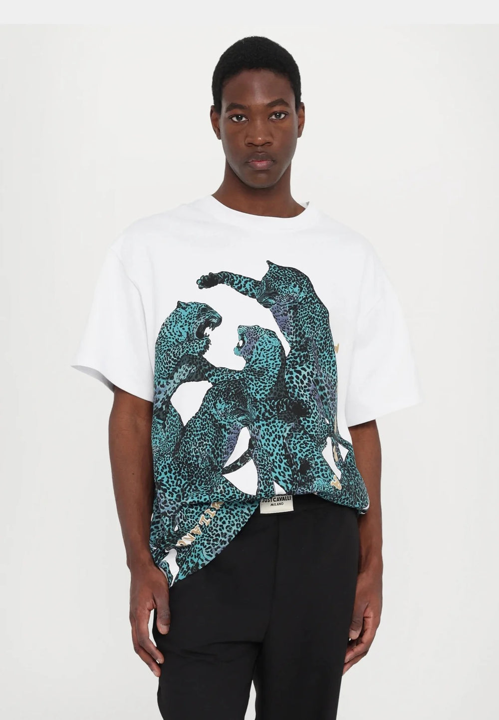 JUST CAVALLI Placed Full Leopard T-Shirt - Gravity NYC