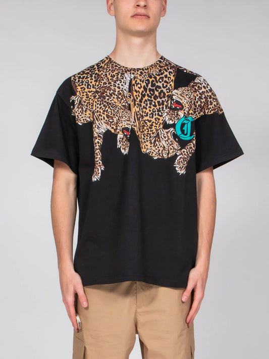 JUST CAVALLI LEOPARD NECK t-shirt