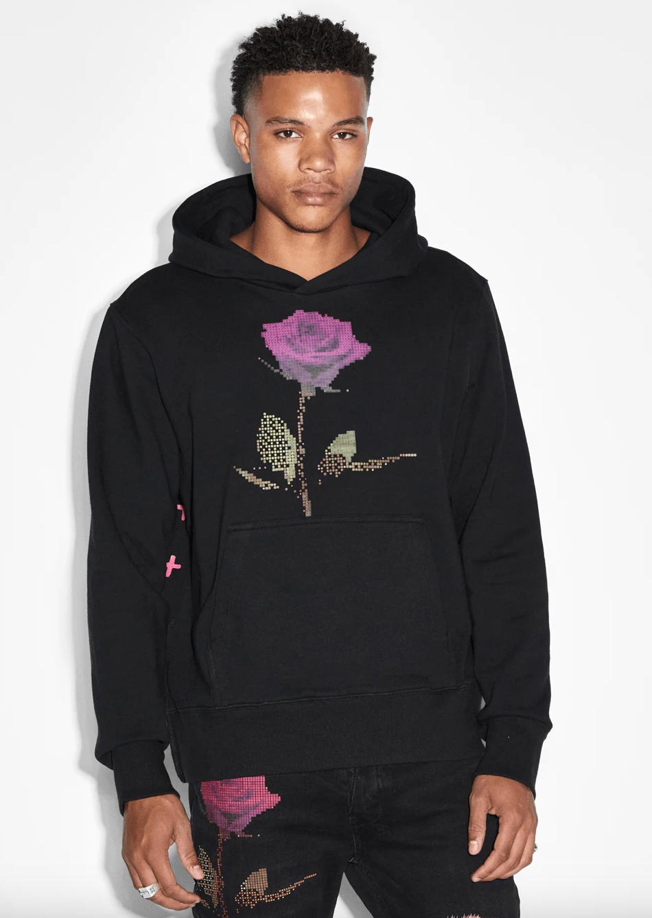 KSUBI Pixel Flower Kash Hoodie Jet Black Gravity NYC