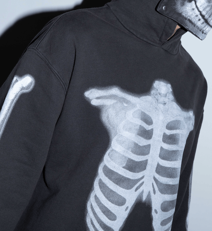 KSUBI Skeleton Biggie Hoodie Faded Black Gravity NYC