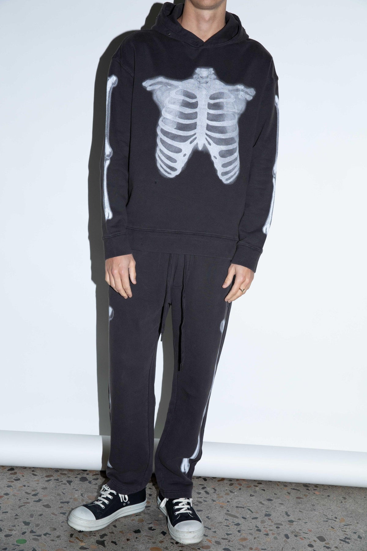 KSUBI Skeleton Biggie Hoodie Faded Black Gravity NYC