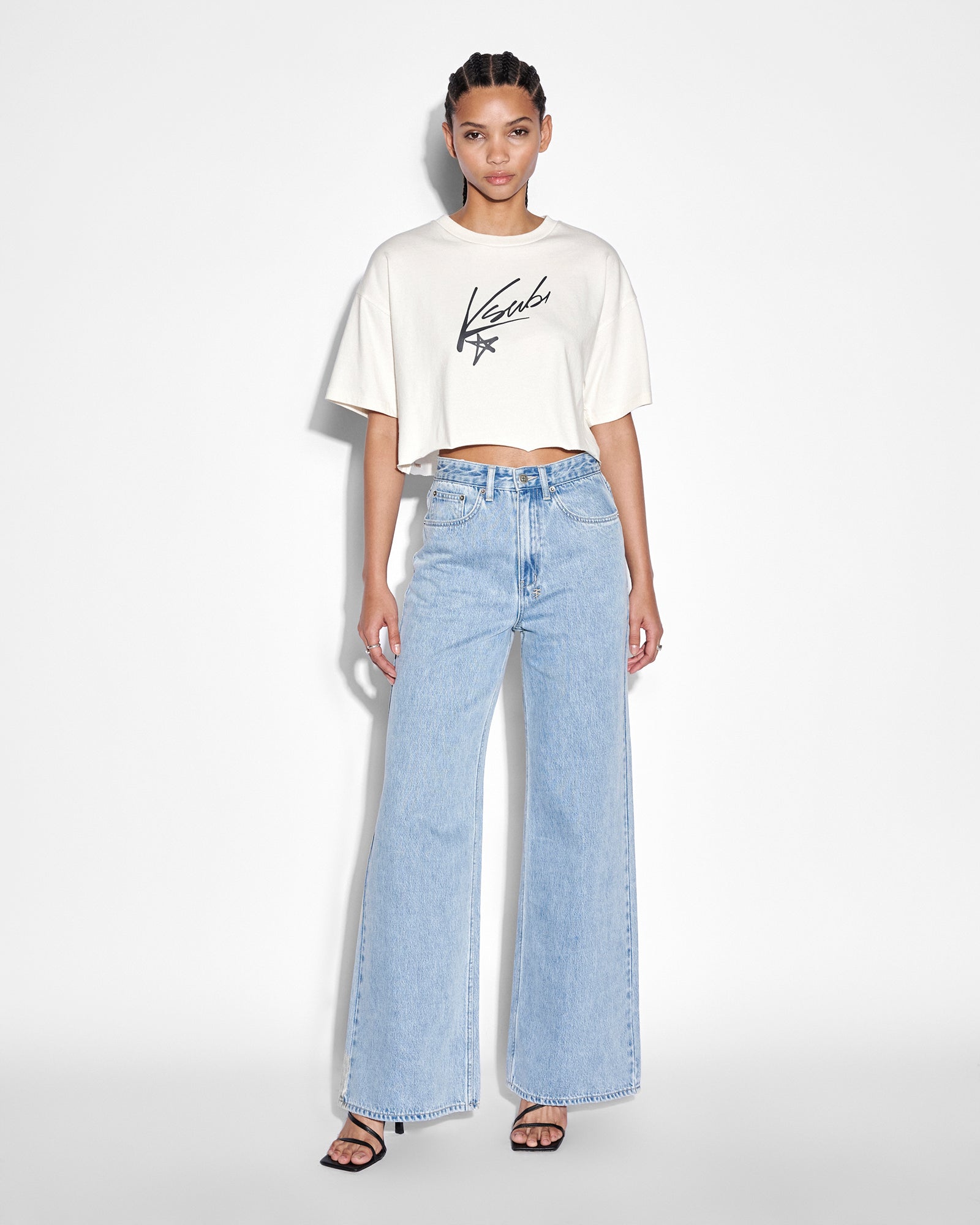 KSUBI Women's Sprayed Oh G Crop SS Tee White Gravity NYC