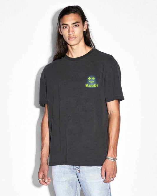 KSUBI Happy Glow Biggie SS Tee Faded Black - Gravity NYC