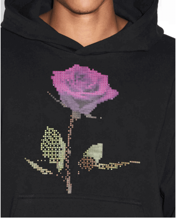 KSUBI Pixel Flower Kash Hoodie Jet Black - Gravity NYC