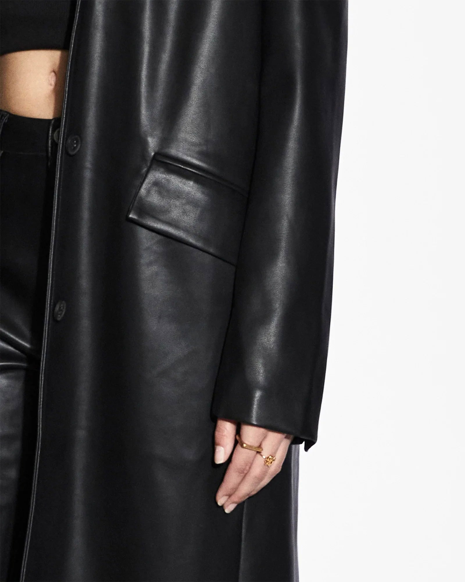 KSUBI Women's Leather Zephyr Duster Jacket