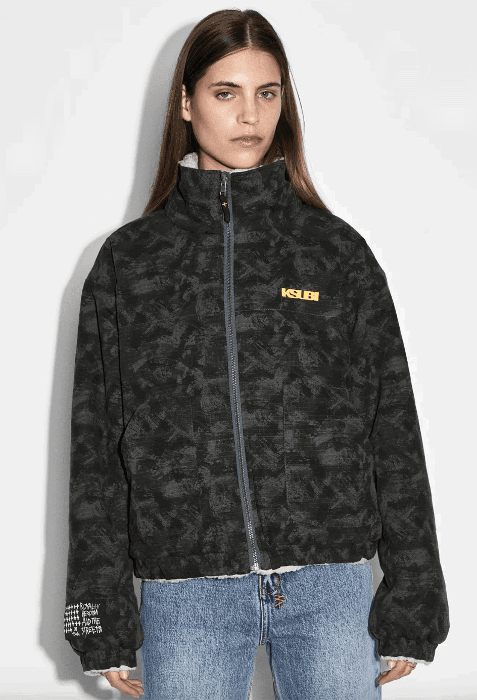 KSUBI Women's Reversible Puffer Jacket Camo/Ecru