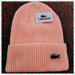 LACOSTE Unisex Ribbed Knit Beanie