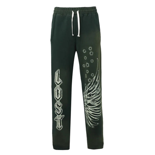 LOST INTRICACY Emerald Rhinestone Sweatsuit Set Green Gravity NYC